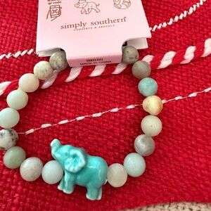 Simply Southern Elephant Charm Bracelet - Blue and Gray